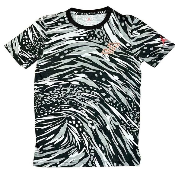 Jordan Tatum Zoo Black White Tee Shirt Large 12-13 - Picture 1 of 11